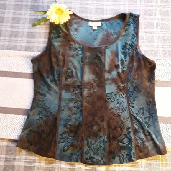 Dressbarn Princess Cut Floral Blouse - Size L - Picture 5 of 11